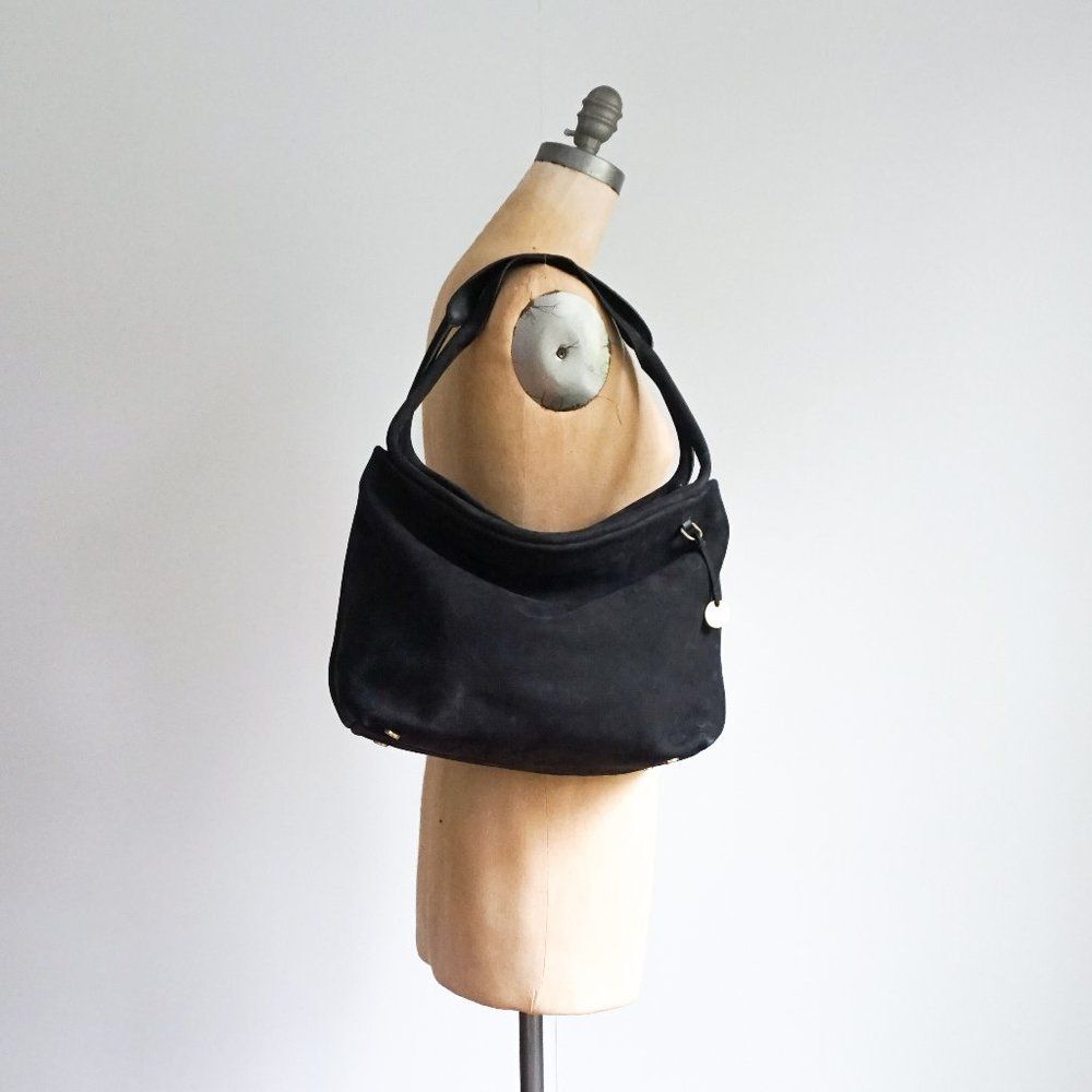 Skagen  Black Nubuck Leather Drapey Shoulder bag